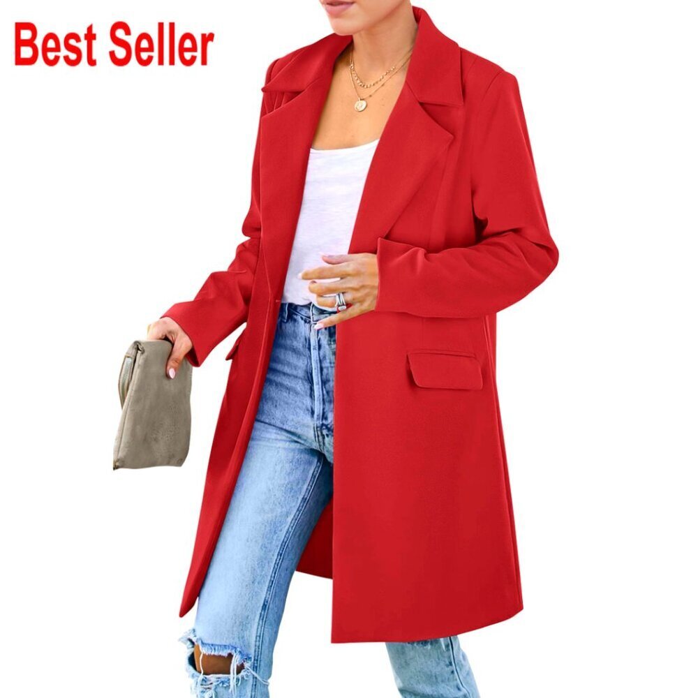 Oversized Blazer Jacket Classic Elegant Business Casual Loose Fit Long Sleeve